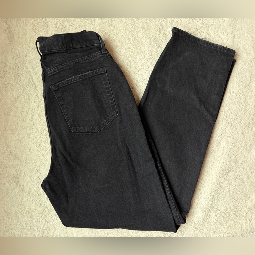 Abercrombie & Fitch Black Denim The Dad Jeans Curve Love High Rise Women Size 8L - Picture 10 of 10